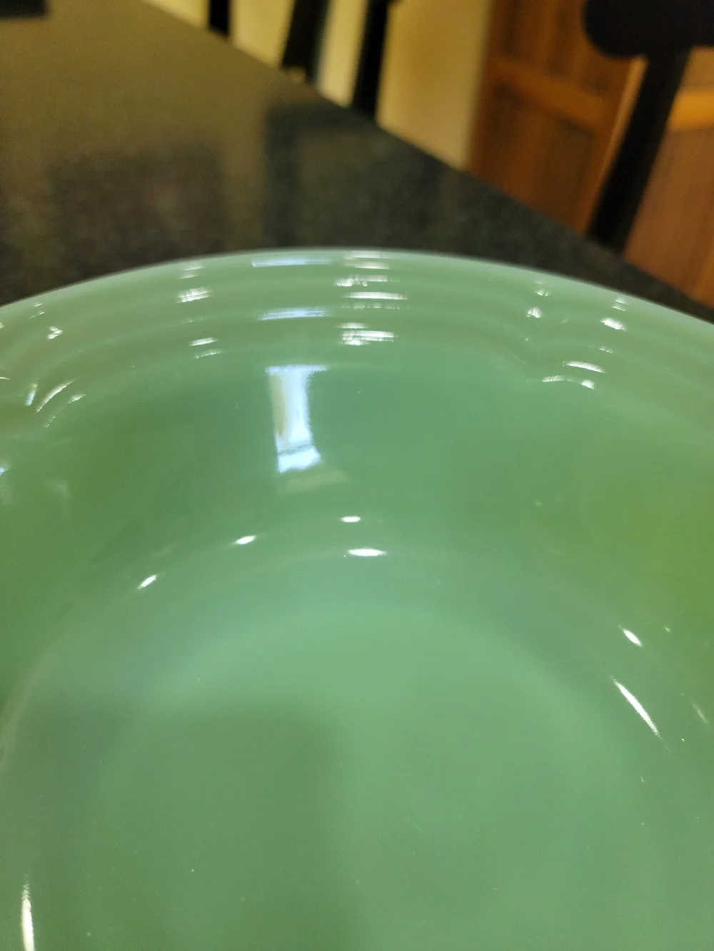 Vintage Fire-King 3 Band Jadite Vegetable Bowl 8 Inch